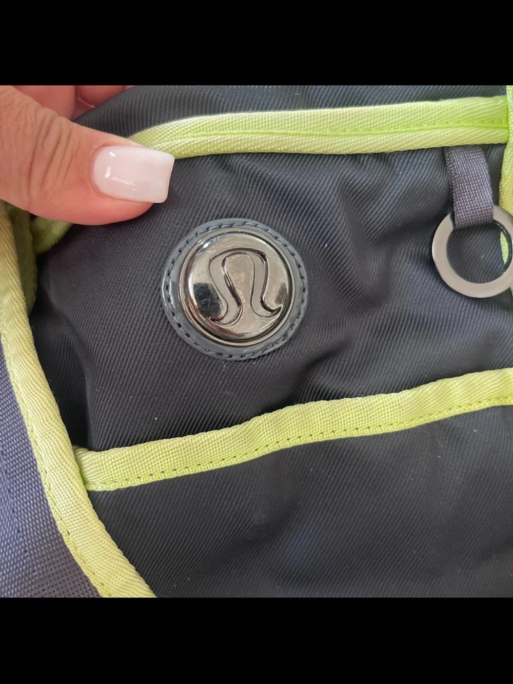 Men's Black and Lime Green Sport Duffel Bag